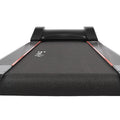 Everfit treadmill running deck close-up showing anti-slip black belt with red trim on sides
