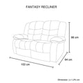 Fantasy Recliner 2-seater dimension diagram 153cm wide 94cm deep 98cm high