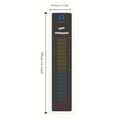 Dimensions diagram of black jumping test mat 300cm x 50cm on white background with coloured measurement zones