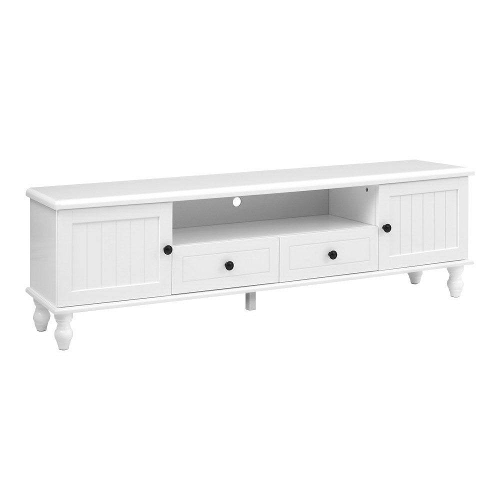 White French provincial TV stand 160cm dimensions diagram showing 160x48cm with 37cm cabinet and 31cm drawer depths