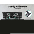 Full-motion TV wall bracket sturdy six-arm design on grey wall numbered joints 1-6 with smooth movement joint close-up