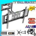 Dark grey full-motion articulating TV wall bracket 17-75 inch 50kg capacity with AU flag New badge cable ties and level