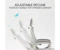 Office chair recline diagram showing 135 degree adjustable backrest angle on white background