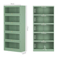 Green 5-door display cabinet dimensions: 79cm wide, 32cm deep, 175cm tall; five compartments each 75.5cm wide, 31cm tall