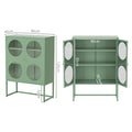 Green metal cabinet dimensions diagram: 85cm wide, 120cm tall, 40cm deep with interior measurements 80cm wide, 83cm tall