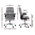 Grey velvet tufted chair dimensions: 50cm wide 113-123cm tall, 73cm back, 40-50cm seat height with 90-degree flip armrests