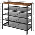 Dimensions diagram: industrial mesh shoe rack 75cm wide, 30cm deep, 85cm tall, 4 tiers 16cm apart