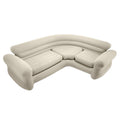 Intex inflatable L-shaped corner sectional sofa in beige, overhead angle showing full L configuration