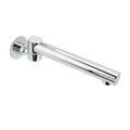 Angled view of chrome basin faucet with lever handle on white background