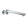 Chrome wall-mounted basin faucet with single lever control valve on white