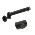Matte black basin faucet with aerator detail showing water output screen close-up