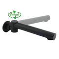 Matte black basin faucet with swivel joint allowing rotating movement for control