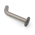 Gun metal spout barrel and circular wall-mount rosette flange displayed separately