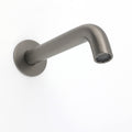 Gun metal spout with visible bubble aerator mesh screen in close-up detail on white
