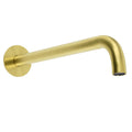 Close-up of brushed gold tub filler aerator showing water screen mesh pattern
