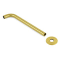 Brushed gold filler components breakdown showing outlet tube and circular flange
