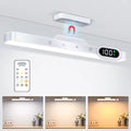 White LED bar light on magnetic ceiling mount, 100% battery display, remote control, 3 colour temperature views