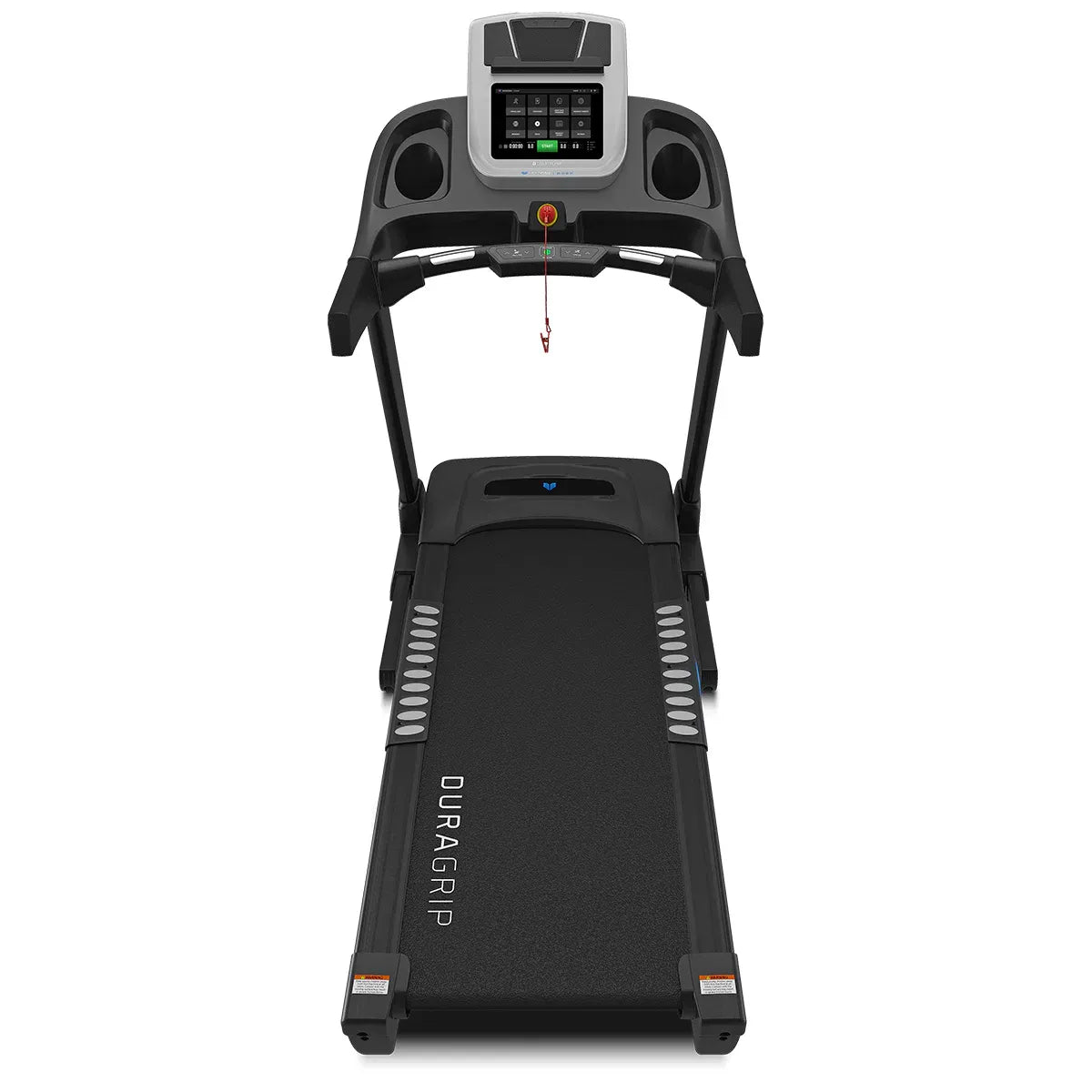 Lifespan Apex 2 treadmill overhead view showing running belt surface, console frame and handrails