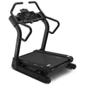Everest 3 treadmill angled lifestyle view showing incline-capable DuraGrip belt and steel frame design