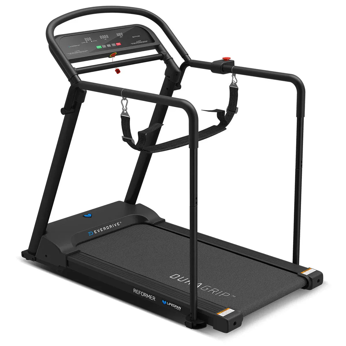 Lifespan Reformer 2 rehabilitation treadmill with black frame, extended handles and LED console