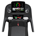 Side profile view of Torque 4 treadmill frame with console and handrails