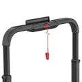 V-FOLD handlebar and red emergency stop button detail on control panel