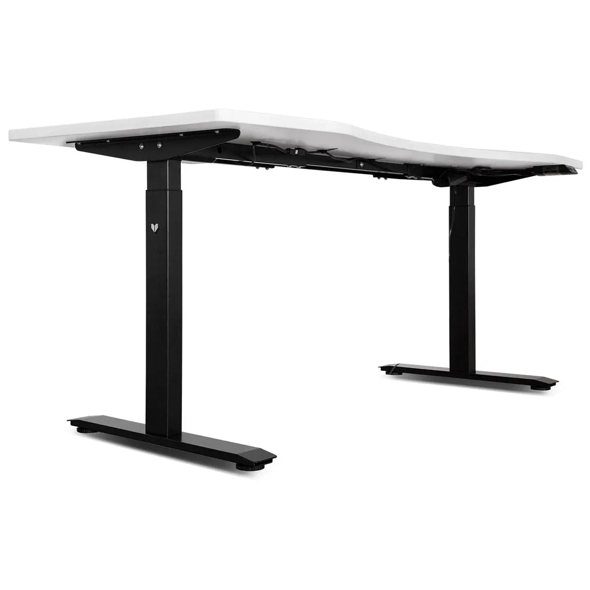V-FOLD with ErgoDesk overhead angled view showing integrated desk and treadmill