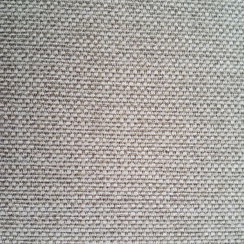 Close-up of light grey woven fabric texture on 3-seater sofa seat and backrest