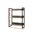 3-shelf metal frame bookcase dimensions: 90 cm tall, 70.5 cm wide, 30 cm deep, shelves 66 cm wide spaced 33 cm apart