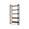 5-shelf metal frame bookcase dimensions: 159 cm tall, 70.5 cm wide, 30 cm deep, shelves 66 cm wide spaced 33 cm apart