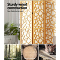 Natural pine 4-panel criss-cross geometric room divider NZ pine construction with quality wood selection and crafting