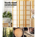 Natural pine 6-panel double crosshatch shoji room divider NZ pine construction with quality wood selection and crafting
