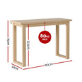 Natural oak console table dimensions: 110cm wide, 32cm deep, 75cm tall, inner 72.5cm, 80kg max capacity