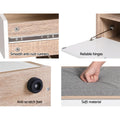 Oak shoe bench features smooth anti-rust runners reliable hinges anti-scratch feet and soft grey cushion fabric