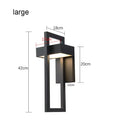 Outdoor wall light large size dimensions diagram: 42cm height, 18cm width, 17cm frame, 20cm body height, 12cm depth