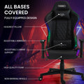 Overdrive Pulse-X gaming chair features: headrest pillow, adjustable armrests, lumbar support, foam, non-marking wheels