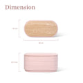 Dimension diagram of pink storage ottoman showing top view 90cm x 45cm and front view height 47.5cm