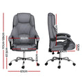 Grey PU diamond-stitch executive chair dimensions: 67cm wide, 117-126cm tall, 51cm seat width and 49cm seat depth