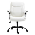 Tan PU leather high-back diamond-stitch executive chair with chrome base in grey-panelled lifestyle room, parquet floor
