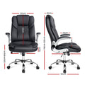 Black PU flip-arm executive chair dimensions 50cm width 116-126cm height 53cm seat depth 70cm base 50-60cm seat height