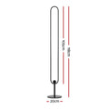 RGB oval LED floor lamp dimensions diagram: 118cm total height, 105cm oval frame, 20cm base diameter