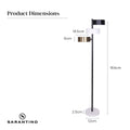 Sarantino three-shade floor lamp dimensions: 164cm height, 18.5cm shade diameter, 8cm shade height, 12cm base