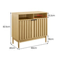Dimension diagram of Sarantino Eleni sideboard: 88cm wide, 40cm deep, 82.5cm tall, 18cm legs, 42cm niche width