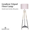 Sarantino Gradient Tripod Floor Lamp on white background with text 
