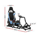 Sim racing cockpit dimensions: 53cm wide 108cm tall 136cm deep, backrest angle, pedal mount 0 15 27 degrees shown