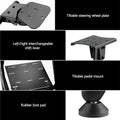 Sim racing cockpit component grid: tiltable steering wheel plate, left right shift lever, pedal mount, rubber foot pad