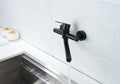 Stainless steel black basin faucet assembly with lever handle and spout