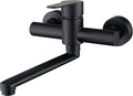 Stainless steel wall-mounted basin faucet black with single lever handle