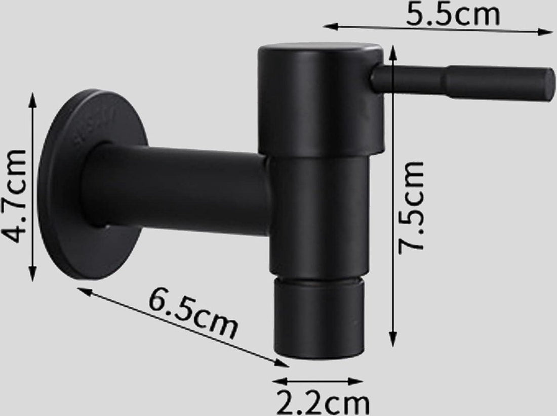 Stainless steel wall-mounted cold water faucet black with curved spout