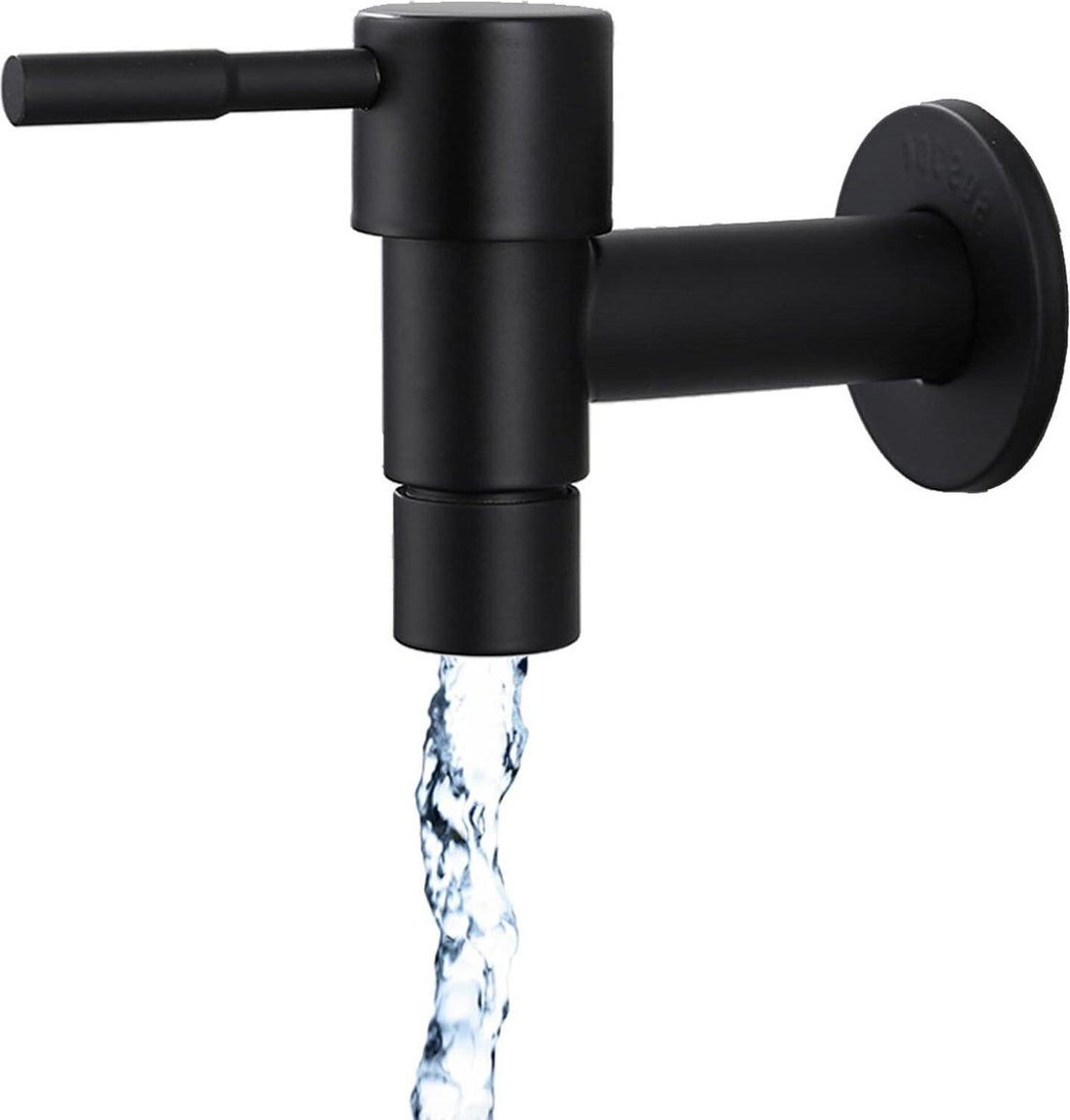 Stainless steel wall-mounted cold water faucet black with curved spout
